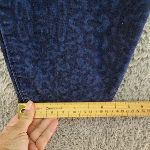 Gap Jeans Womens 35 Blue Cheetah Print Always Skinny Cotton Blend - Picture 10 of 14